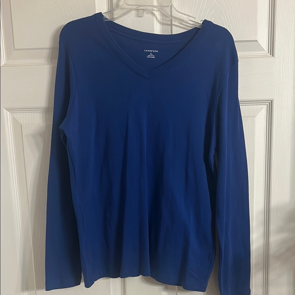 Lands' End Blue Long Sleeve Shirt